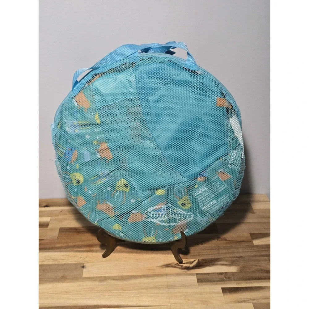 SwimWays Swim Step 1 Baby Spring Float‎ Sun Canopy Blue & Orange